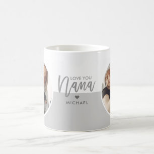 Taza De Café Modern Love You Nana Gris y Blanco 2-Fotos