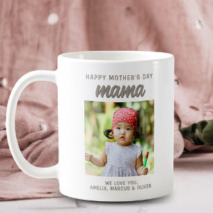Taza De Café Modern Mama Kids Foto Feliz Día de la Madre 