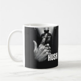 Taza De Café Modern Man Shushing Gesture HUSH Graphic