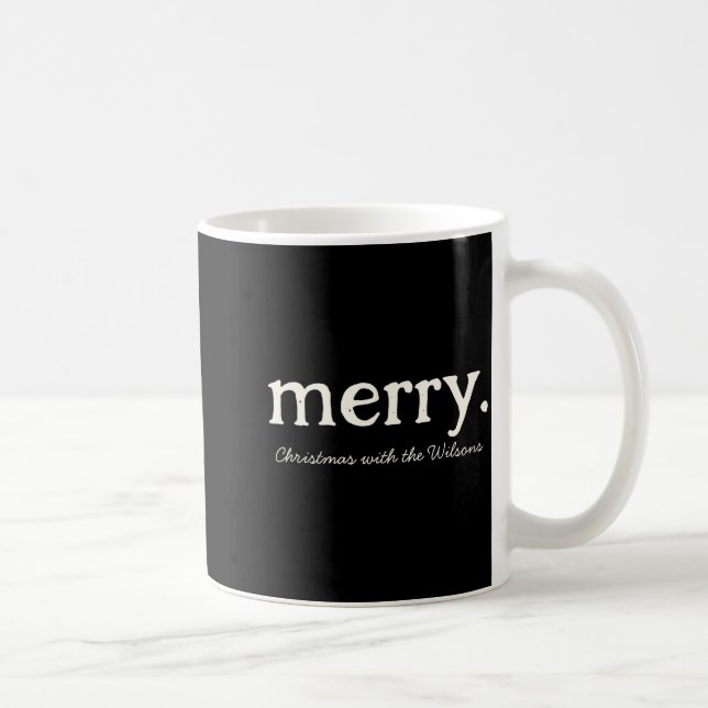 Taza De Café Modern Matching Family Minimalist Merry Christmas  (Derecha)