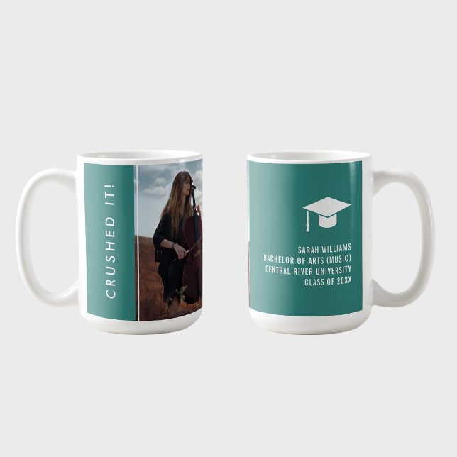 Taza De Café Modern Minimal Elegant Sleek Photo Graduation Gift (Subido por el creador)