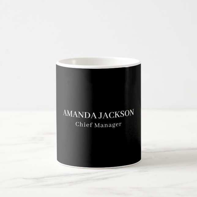 Taza De Café Modern Minimalist Black Professional Trendy (Centro)
