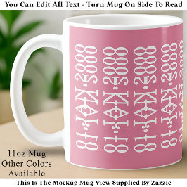 Taza De Café Modern Minimalist Date Hidden Message Custom Pink
