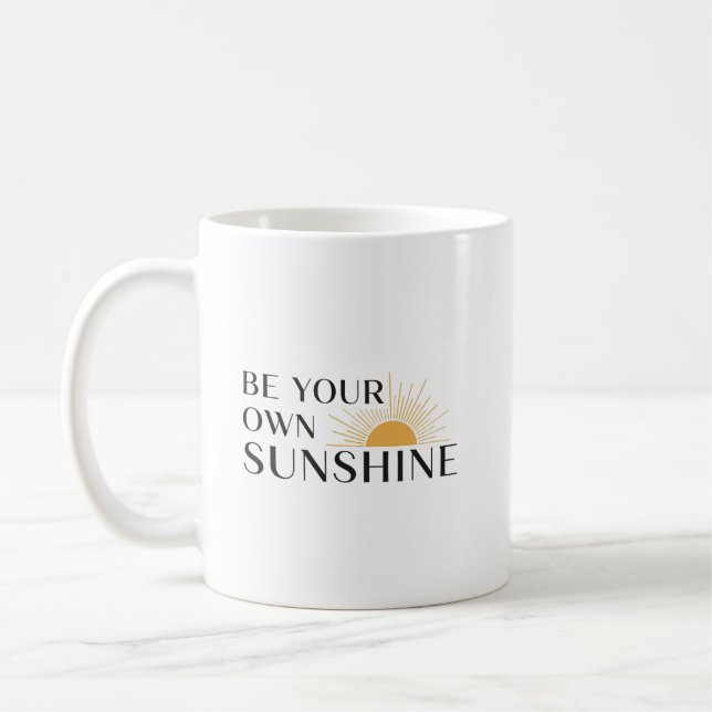 Taza De Café Modern Minimalist Sunburst Positive Affirmation (Izquierda)