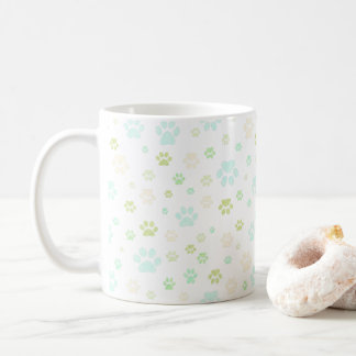 Taza De Café Modern Mint y huella de pata gris