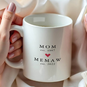 Taza de café Modern Mom Mamaw Año Est.