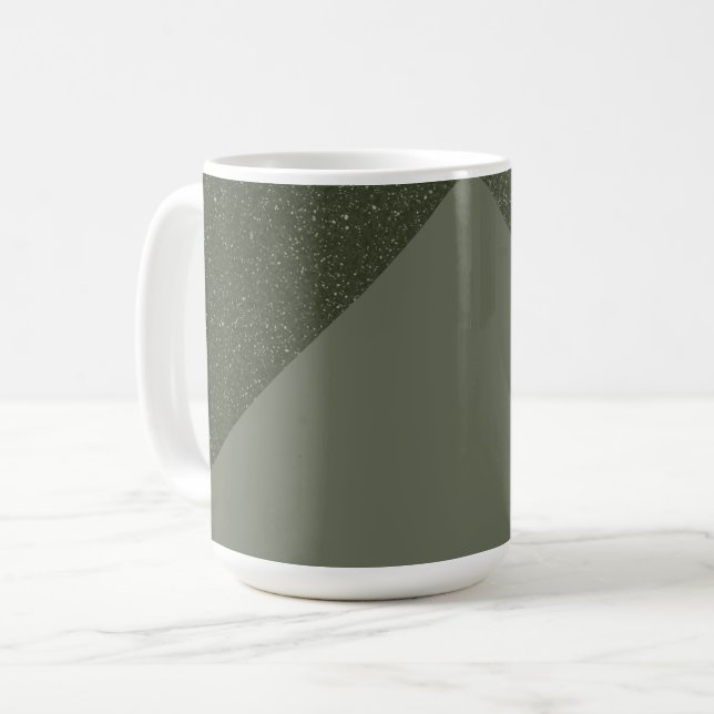 Taza De Café Modern Moss Green Split Textura Mug (Anverso izquierdo)