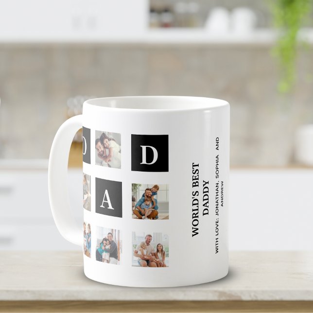Taza De Café Modern multi-photo grid for dad (Subido por el creador)