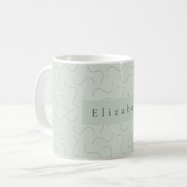 Taza De Café Modern Name Mug Sage Green