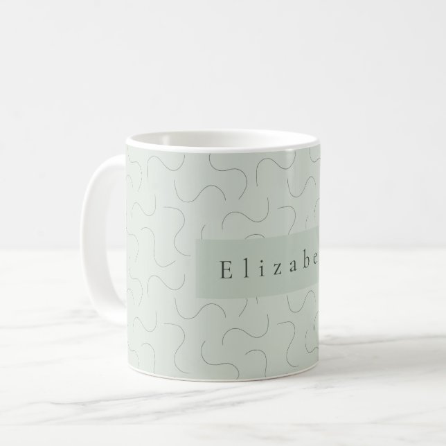 Taza De Café Modern Name Mug Sage Green (Anverso izquierdo)