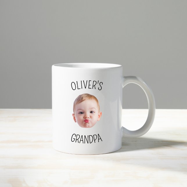 Taza De Café Modern Personalized Baby Photo Mug for Grandpa (Subido por el creador)