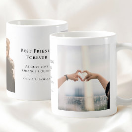 Taza De Café Modern Personalized Best Friends Forever 2 Photo
