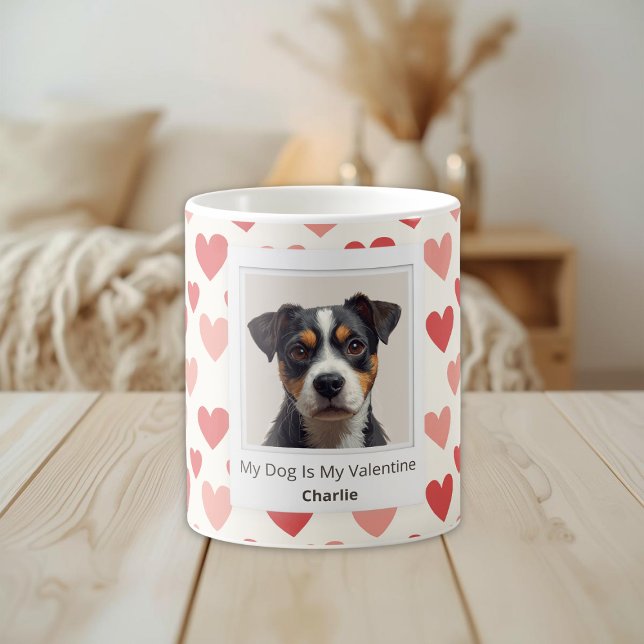 Taza De Café Modern Personalized Dog Valentine Mug (Subido por el creador)