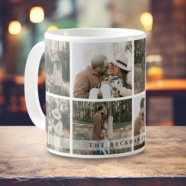 Taza De Café Modern Personalized Family Photo Collage Custom (Subido por el creador)