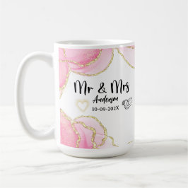 Taza De Café Modern Pink and Gold Mr.