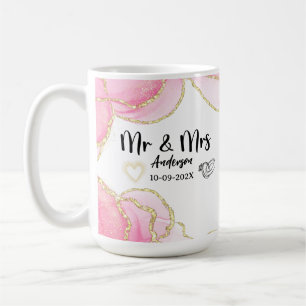 Taza De Café Modern Pink and Gold Mr.