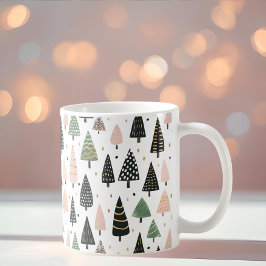 Taza De Café Modern Pink Christmas Tree Pattern Mug
