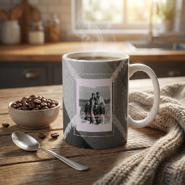 Taza De Café Modern Plaid Rustic Photo Christmas mug