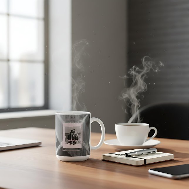 Taza De Café Modern Plaid Rustic Photo Christmas mug (Subido por el creador)