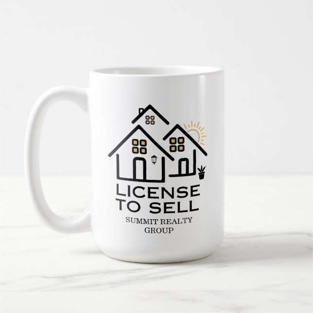 Taza De Café Modern Real Estate License To Sell (Izquierda)