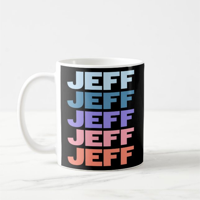 Taza De Café Modern Repetir texto Jeff (Izquierda)