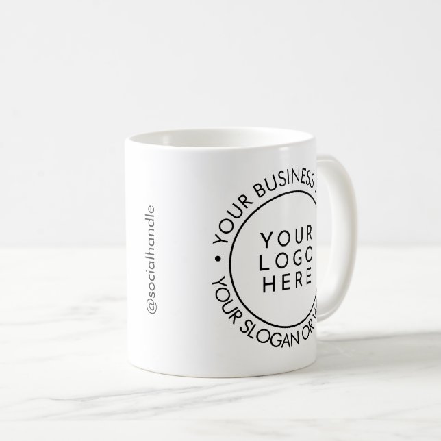 Taza De Café Modern Round Business Logo Promotional (Anverso derecho)