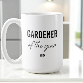 Taza De Café Modern Simple Black Typography Custom Gardener