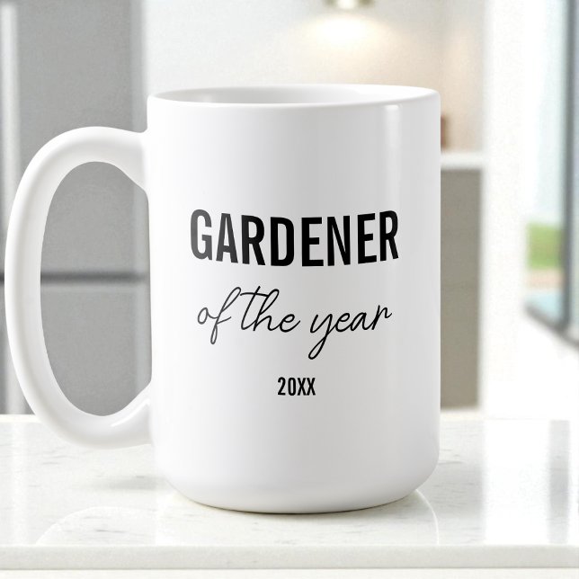 Taza De Café Modern Simple Black Typography Custom Gardener (Modern Simple Black Typography Custom Gardener Coffee Mug)