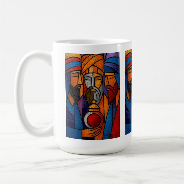 Taza De Café Modern Stained Glass Three Wise Men (Izquierda)