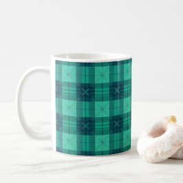 Taza De Café Modern Tartan Plaid Green