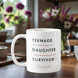 Taza De Café Modern Teen Daughter Survivor Personalized