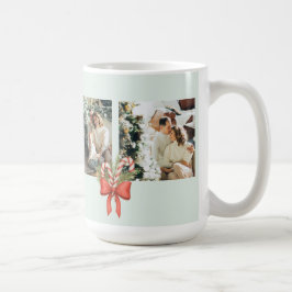 Taza De Café Modern Three-Photo Holiday Family Collage