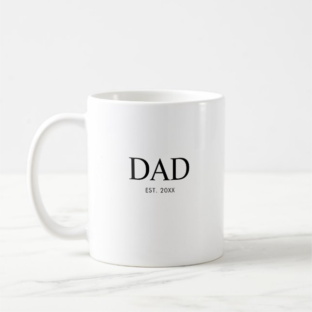 Taza De Café Modern Typography Dad Established (Izquierda)