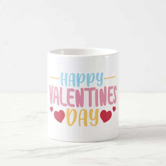Taza De Café Modern Valentines Day Typography  (Centro)