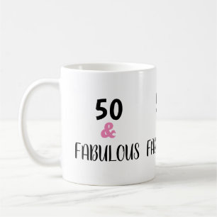 Taza De Café Moderna 50 Y Fabulosa Fiesta De Cumpleaños De Text