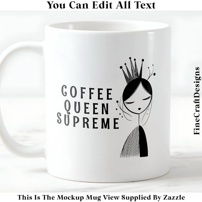 Taza De Café Moderna Artesanía de Novedad Queen 034 (Subido por el creador)