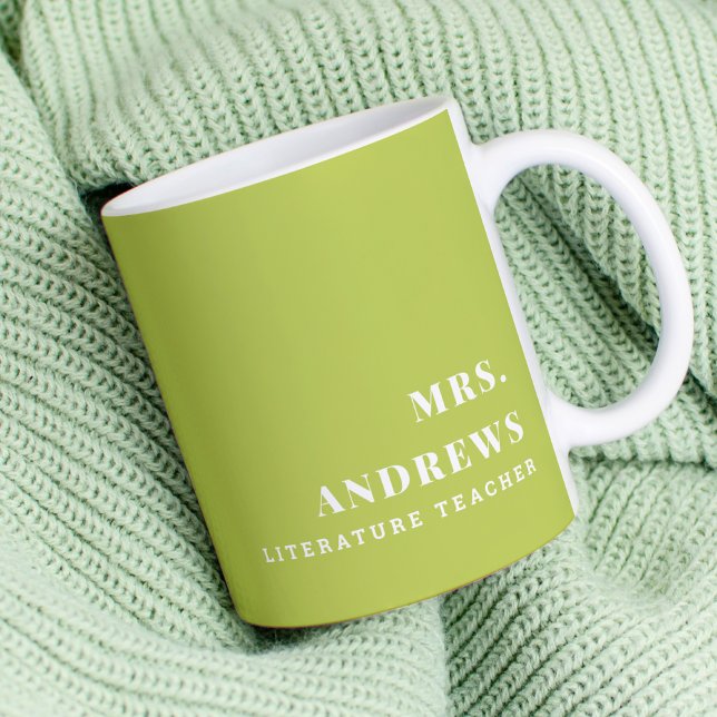 Taza De Café Moderna asignatura de nombre personalizado de prof (Subido por el creador)