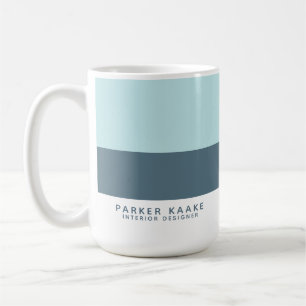 Taza De Café Moderna compañía geométrica Blue