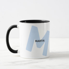 Taza de café moderna con iniciales y nombre de gra