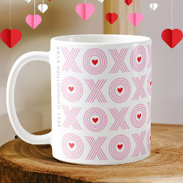 Taza De Café Moderna El día de San Valentín XOXO Madrina