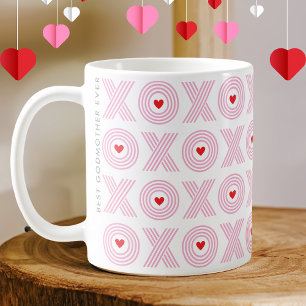 Taza De Café Moderna El día de San Valentín XOXO Madrina