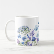 Moderna elegancia giratoria Flor azul acuarela