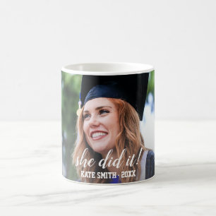Taza De Café Moderna Ella Lo Hizo Personalizado Graduación De F