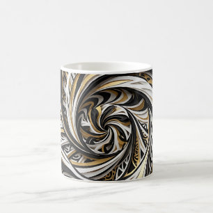 Taza de café moderna en oro con escalera de caraco