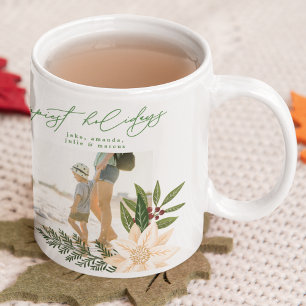 Taza De Café moderna flora festiva felices fiestas foto