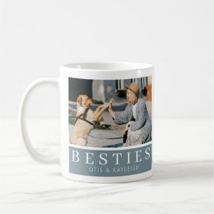 Taza De Café Moderna foto de Keepsake de perro de Besties