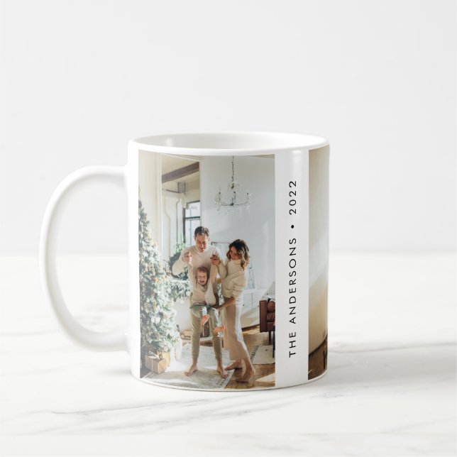 Taza De Café Moderna foto familiar simple Año nuevo (Izquierda)