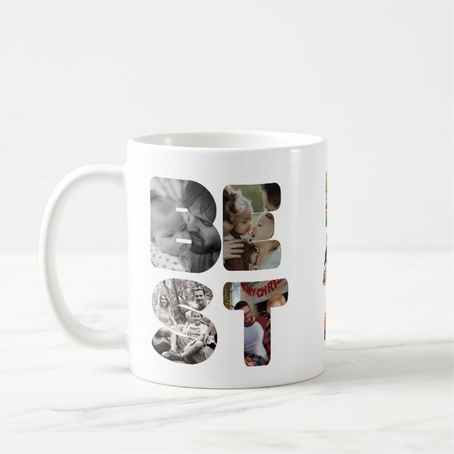 Taza De Café Moderna foto personalizada 11 El mejor padre de to (Izquierda)