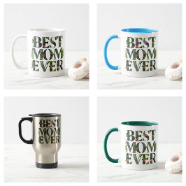 Taza De Café Moderna Mejor Madre Que Nunca Flores Cuestas Y Pla