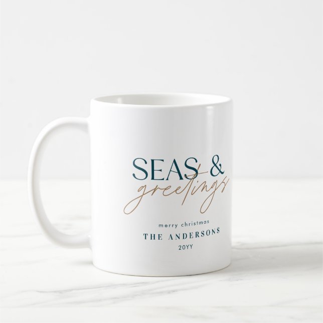 Taza De Café moderna playa familiar de mar (Izquierda)
